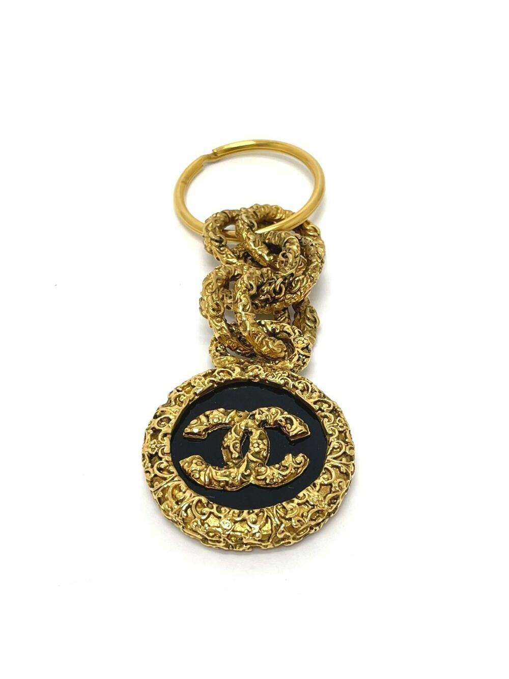 Chanel Vintage Key Charm Brass Black #209025C17B